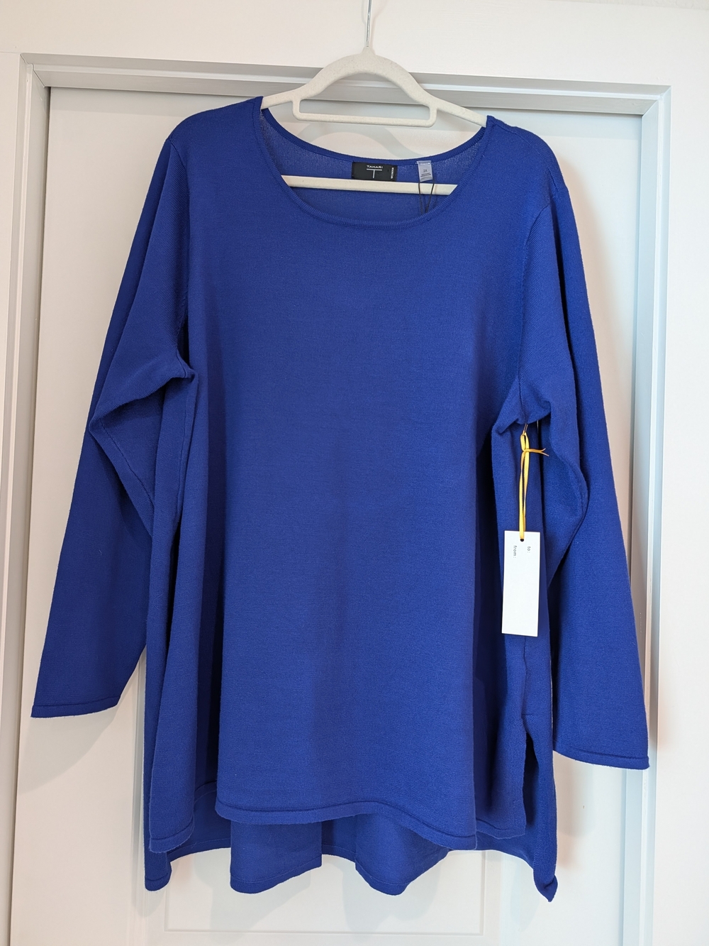 Tahari Long Sleeve Tunic Top - Navy Blue Size 2XL NWT